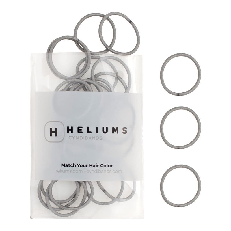 Heliums Small Hair Ties - Gray - No Damage Mini 1 Inch Reusable 2mm Elastics for Thin Hair and Kids, Neutral Ponytail Holders - 48 Count - Image 1